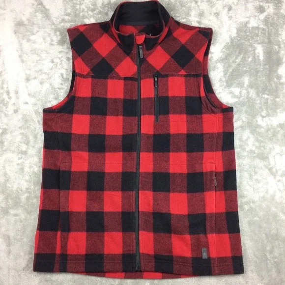 Smartwool Vest Mens Medium Full Zip Merino Anchor Line Buffalo Plaid Outdoors - Picture 1 of 14